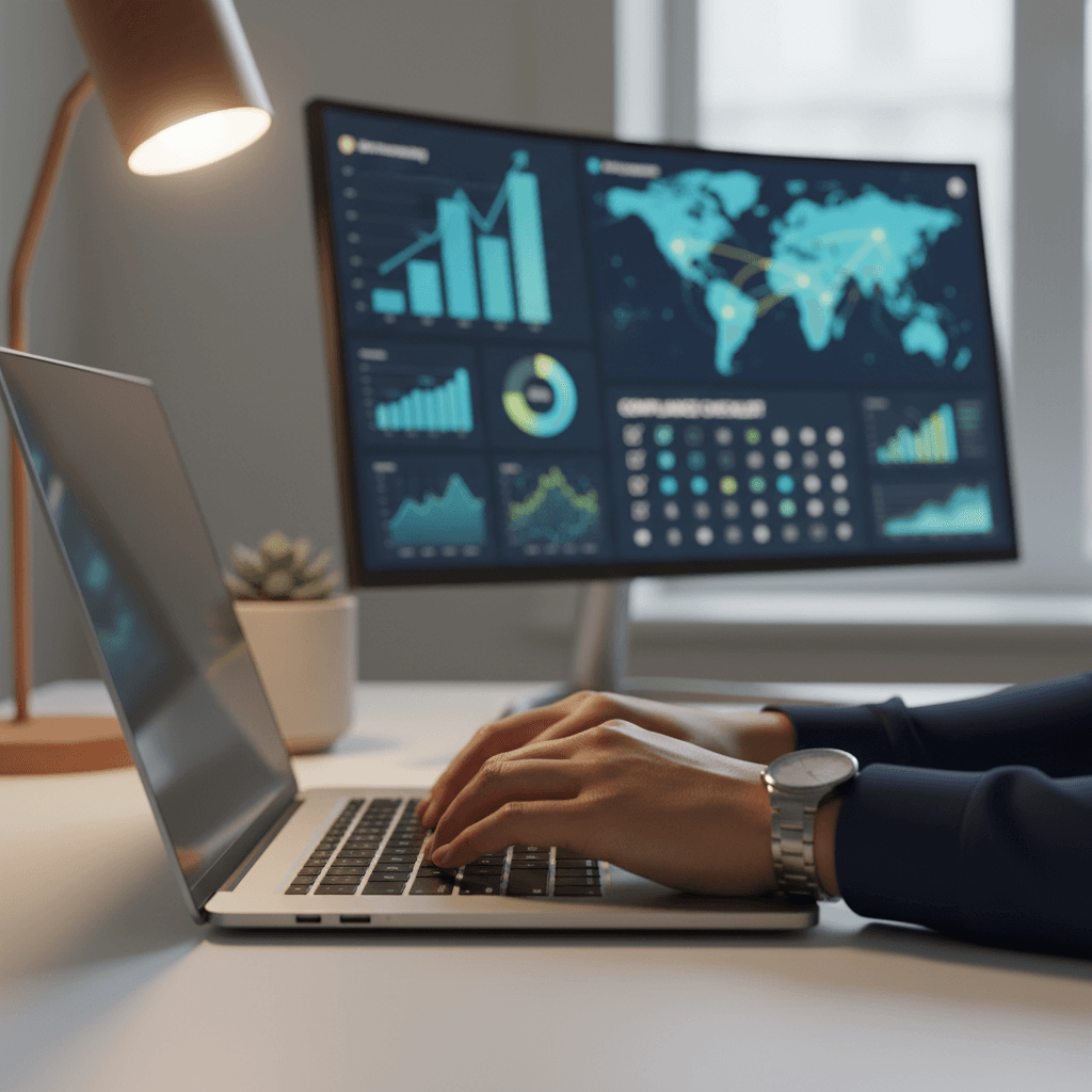 Digital analytics and business growth dashboard on computer screen